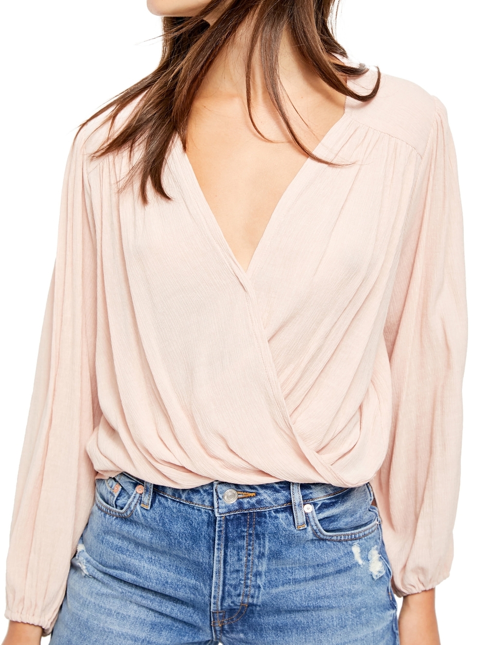 Free People Check On It Wrap Top (XS) | Pink Nectar